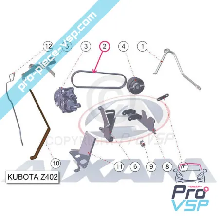 Courroie de climatisation origine pour Aixam City , Coupé , Crossline , Crossover / Gamme Impulsion , Vision