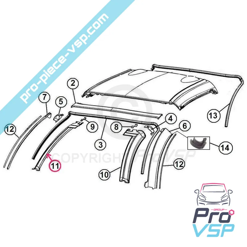 Quantidade de quebra-vento dentro direito para Aixam Scouty / Segunda montagem