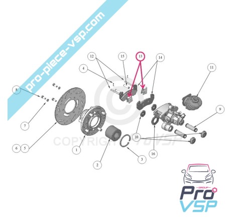 Rear brake platelet spring