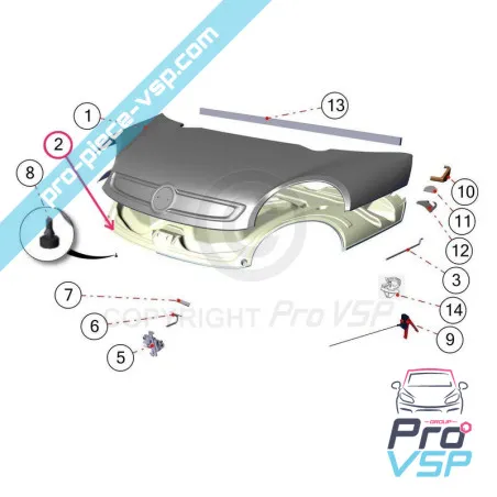 Panneau intérieur de capot pour Minauto , Cross Minauto / Gamme Sensation