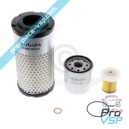 Kit 3 filtres pour Aixam / Moteur Kubota Z482-E4B