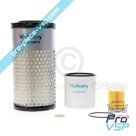 Kit 3 filter för Aixam / Motor Kubota Z482-E4b