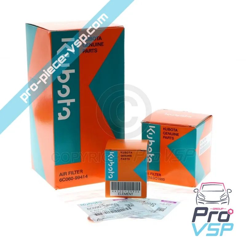 Kit 3 filters for Aixam / Engine Kubota Z482-E4b