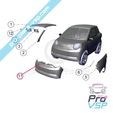 Paraurti prima dell'origine per Minauto , Cross Minauto / Intervallo Sensation