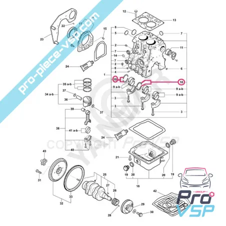 Broto lateral do virabrequim para o motor Yanmar gêmeo 2TNE68