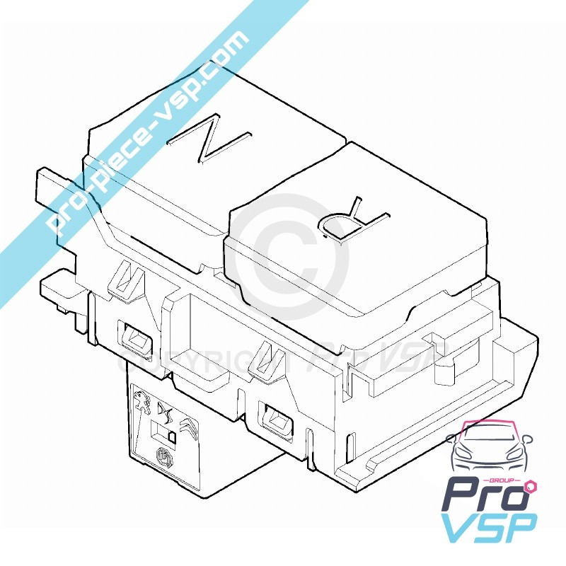 Omvänd och neutral switch för Citroën Ami Buggy / Fiat Topolino / Modell på instrumentbrädan