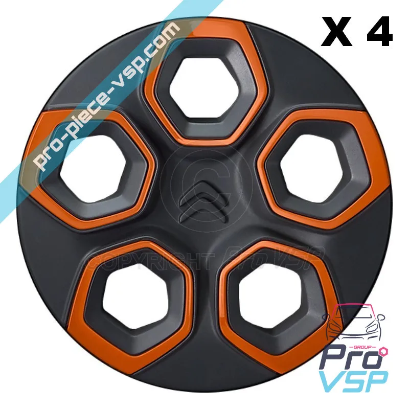 Mycket 4 hubcaps för Citroën Ami / Orange