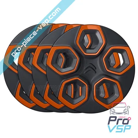 Viele 4 Hubcaps für Citroën Ami / Orange