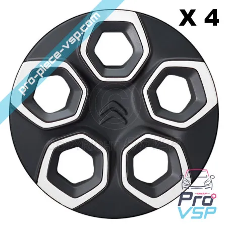 Mycket 4 hubcaps för Citroën Ami / Vit