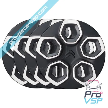 Mycket 4 hubcaps för Citroën Ami / Vit