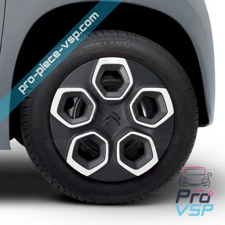 O mulțime de 4 hubcaps pentru Citroën Ami / Alb