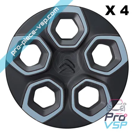 O mulțime de 4 hubcaps pentru Citroën Ami / Albastru