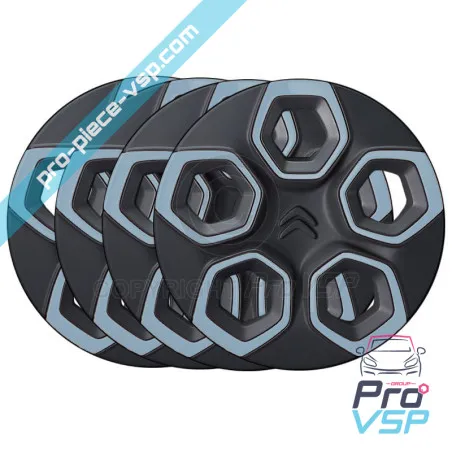 Lot de 4 enjoliveurs pour Citroën Ami / Bleu