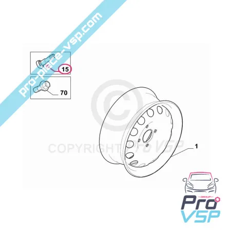 Pyörän venttiili Citroën Ami / Opel Rocks-E / Fiat Topolino
