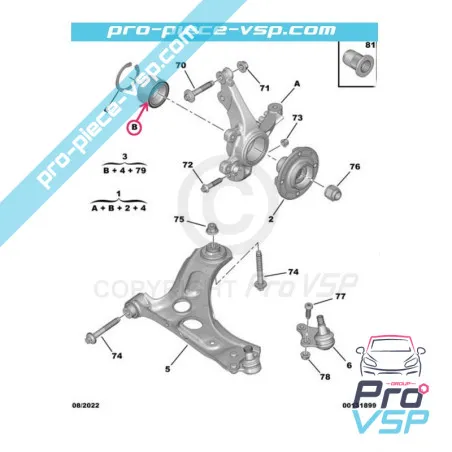Rulmenți înainte de origine Citroën Ami Prima adunare / Opel Rocks-E