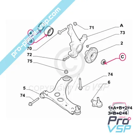 Rolamento de roda antes da origem para Citroën Ami 2ª edição / Opel Rocks-E / Fiat Topolino