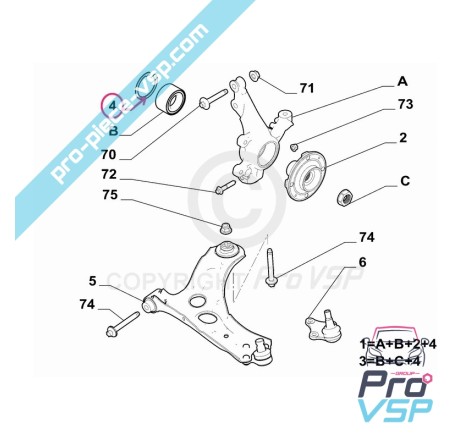 Front wheel rolling circlip