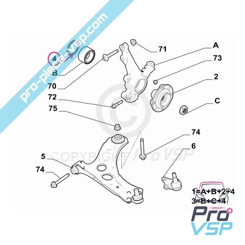 Front wheel rolling circlip
