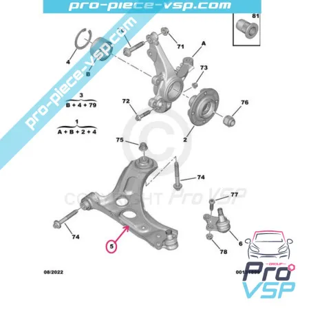 Triangle Front Vänster Ursprung för Citroën Ami / Opel Rocks-E