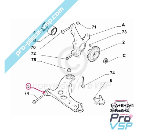 Origem esquerda do triângulo para Citroën Ami / Opel Rocks-E / Fiat Topolino