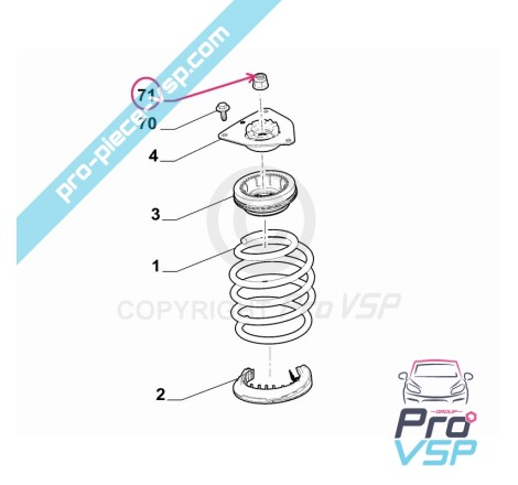 Front shock-absorber head nut