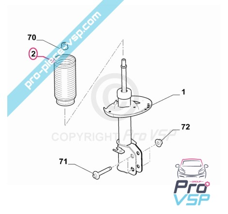 Protection front damper shaft