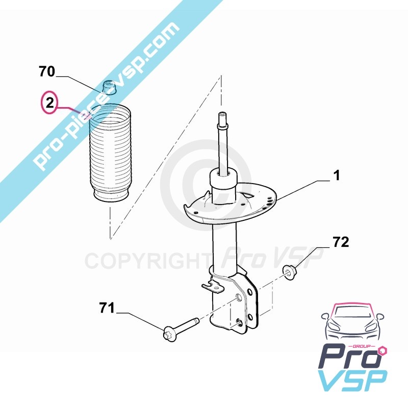 Front shock absorber rod protection