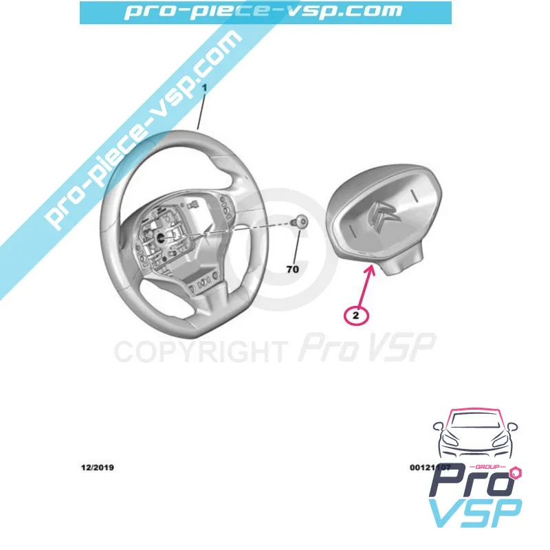 Centre de volant pour Citroën Ami