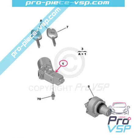 Neiman origine pour Citroën Ami / Sans clef / Numéro de série nécessaire