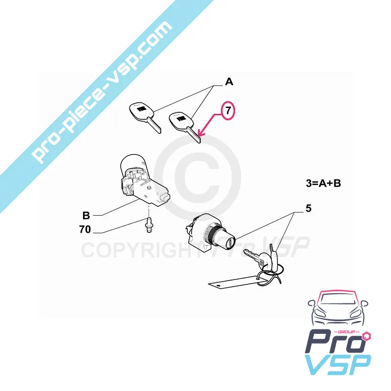 Chave neiman virgem para Fiat Topolino Chave neiman virgem para Fiat Topolino