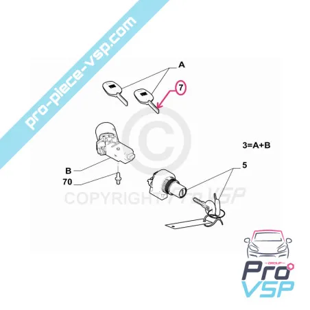 Chave neiman virgem para Fiat Topolino