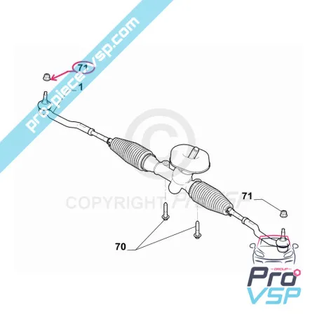 Lenkballmutter für Citroën Ami / Opel Rocks-E / Fiat Topolino