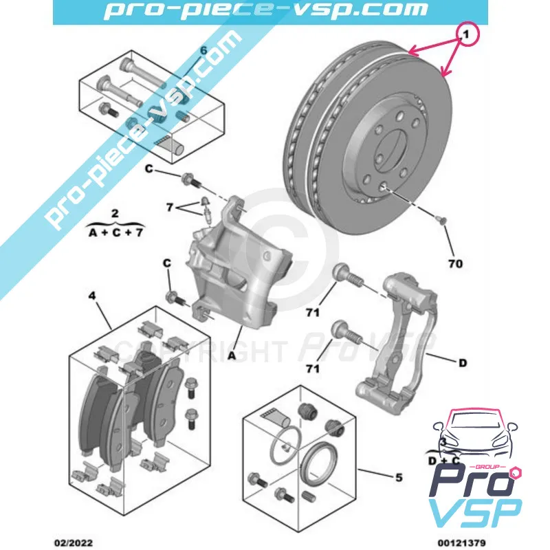 Kit disque de frein avant