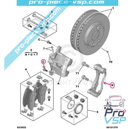 Soporte de caliper derecho delantero