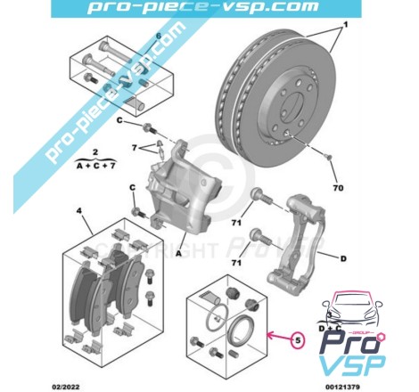 Kit de reparação travão caliper