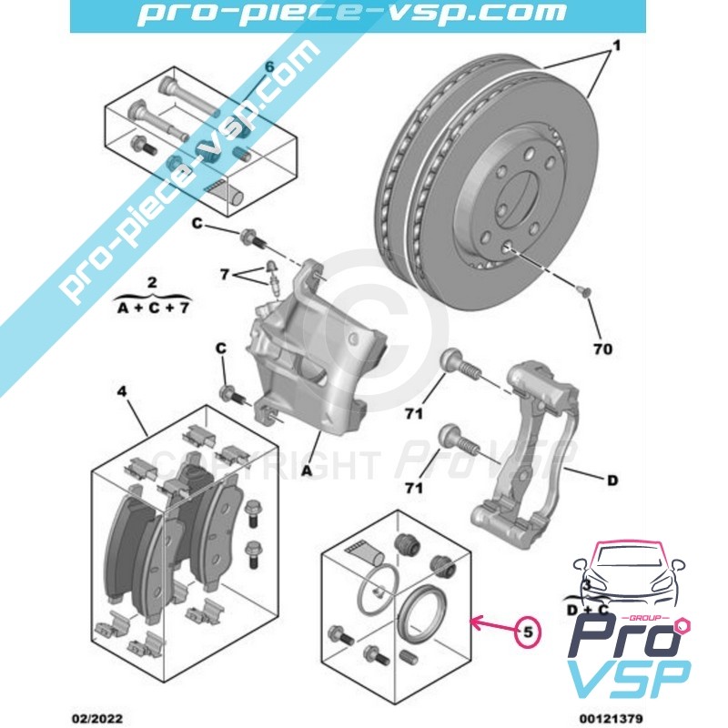 Kit de reparação travão caliper