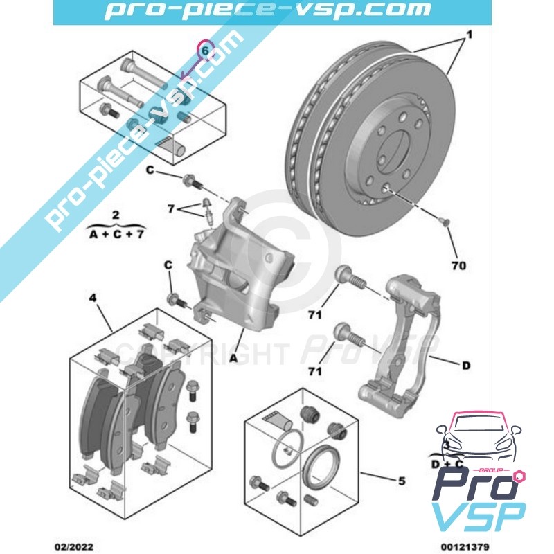 Kit pinza freno anteriore