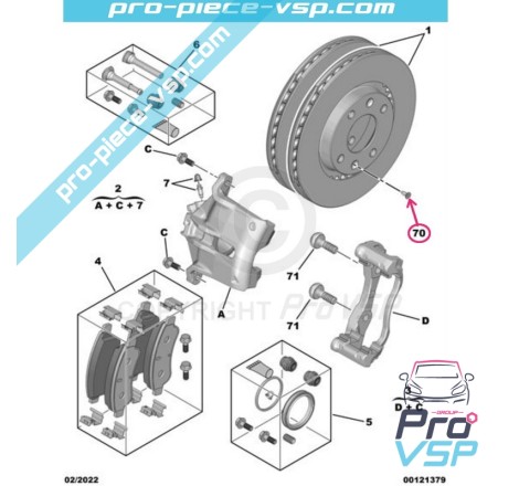 Front brake disc screw kit