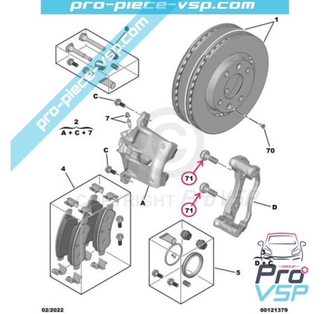 Front brake caliper screw