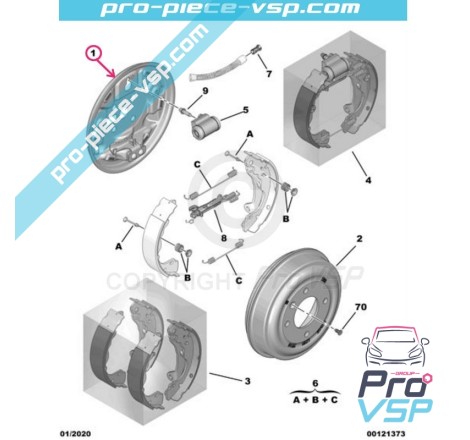 Straight rear brake lining