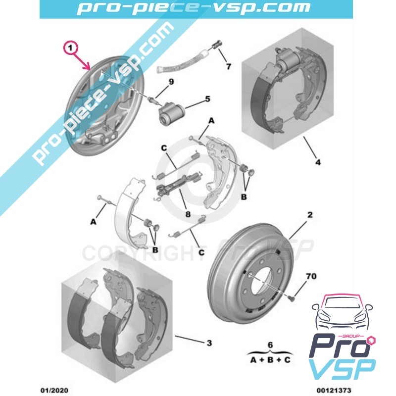 Straight rear brake lining