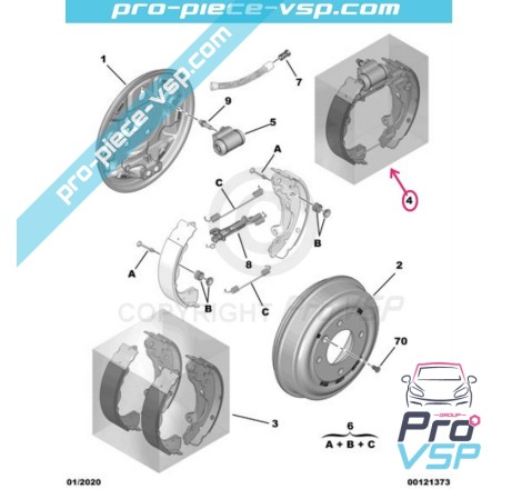 Rear brake jaws