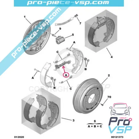 Regolazione della mascella del freno per Citroën Ami / Opel Rocks-E / Fiat Topolino