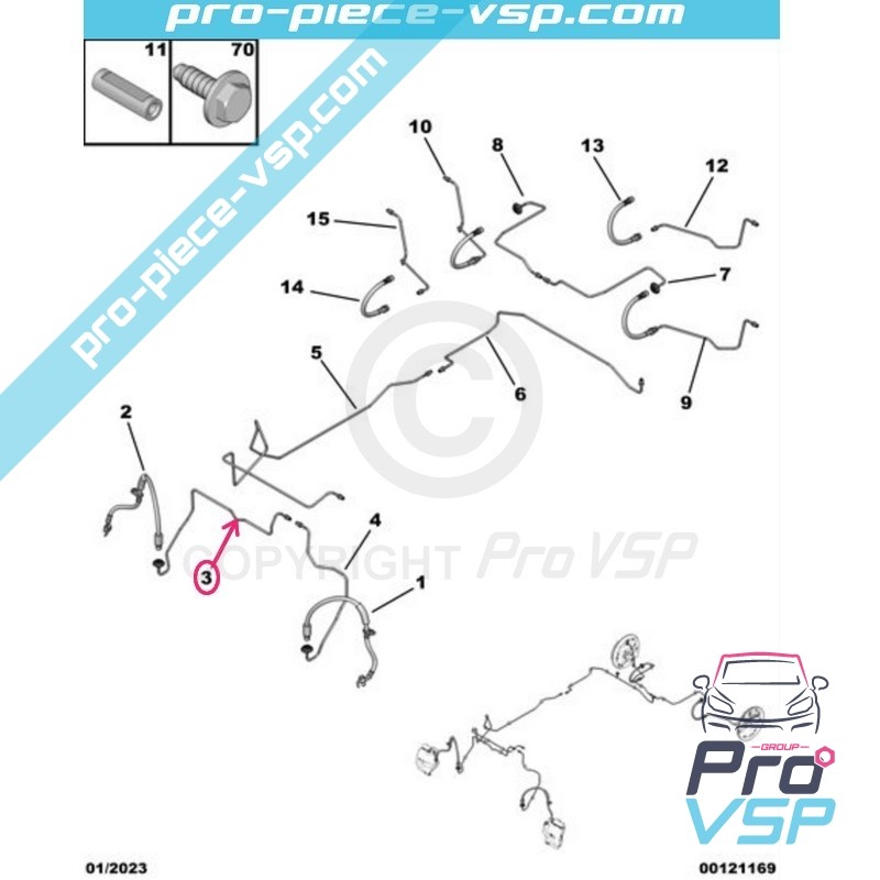 Front brake hose right