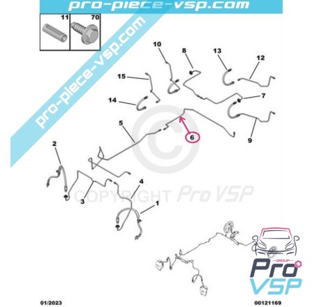 Central brake pipe