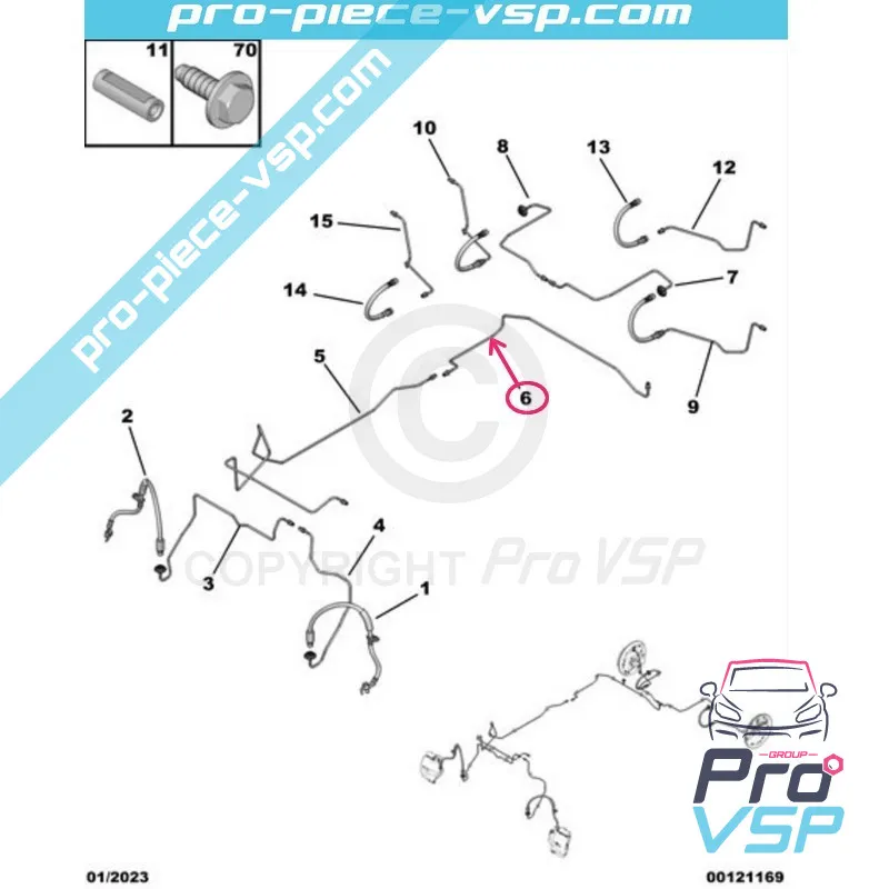 Central brake hose