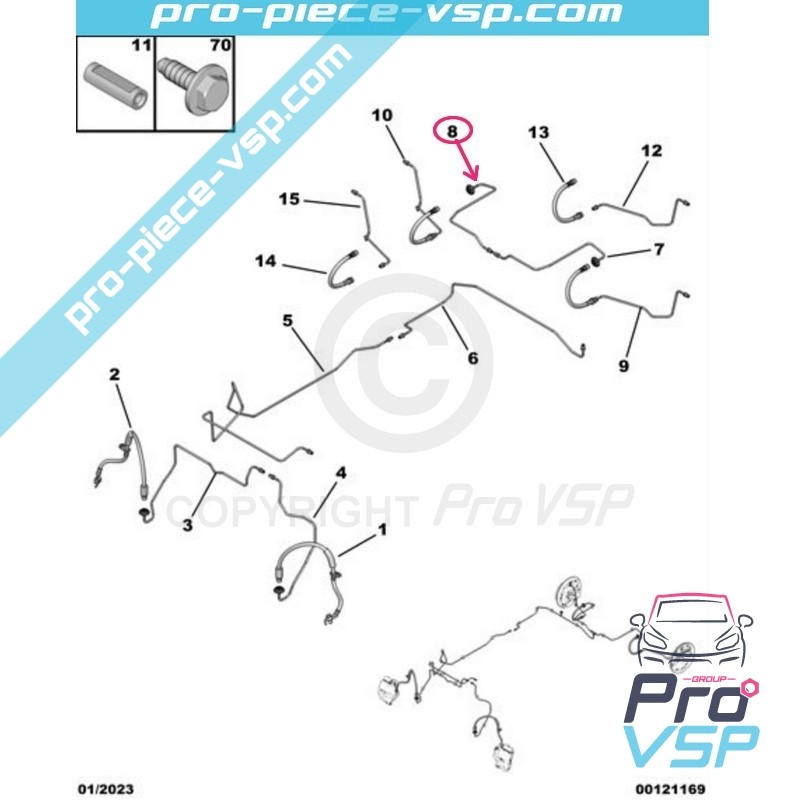 Right rear brake hose