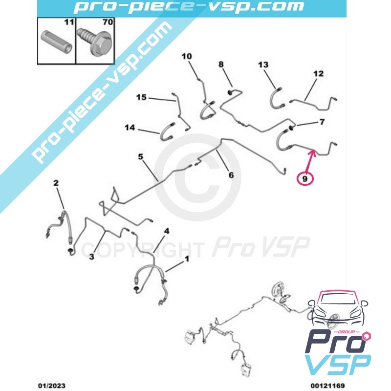 Left rear brake hose