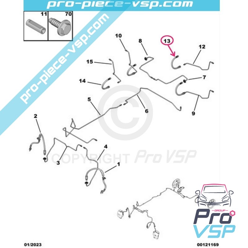 Left rear brake hose