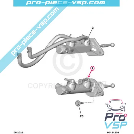 Master Cylinder Origin för Citroën Ami 2: a redigering / Opel Rocks-E